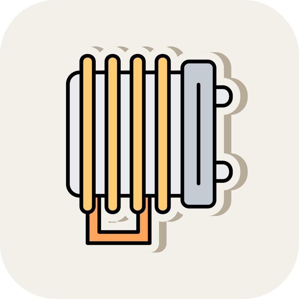 Heater Line Filled White Shadow Icon vector