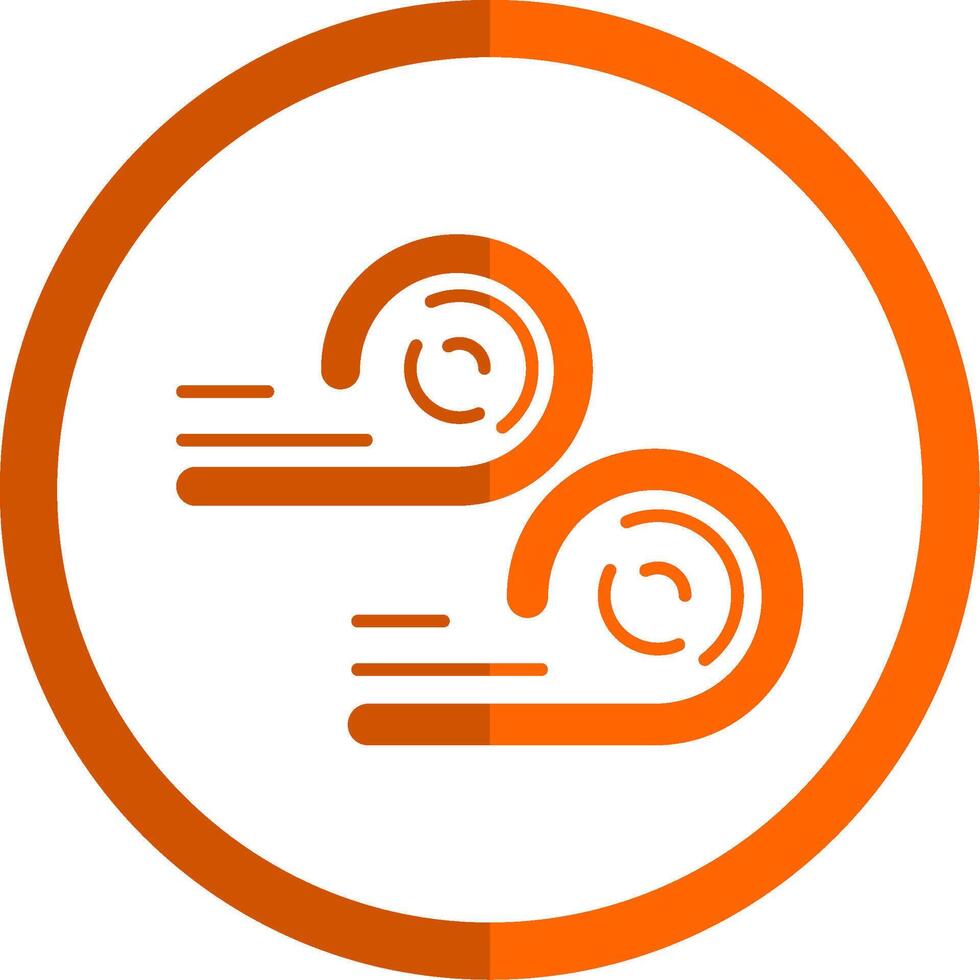 Wind Glyph Orange Circle Icon vector