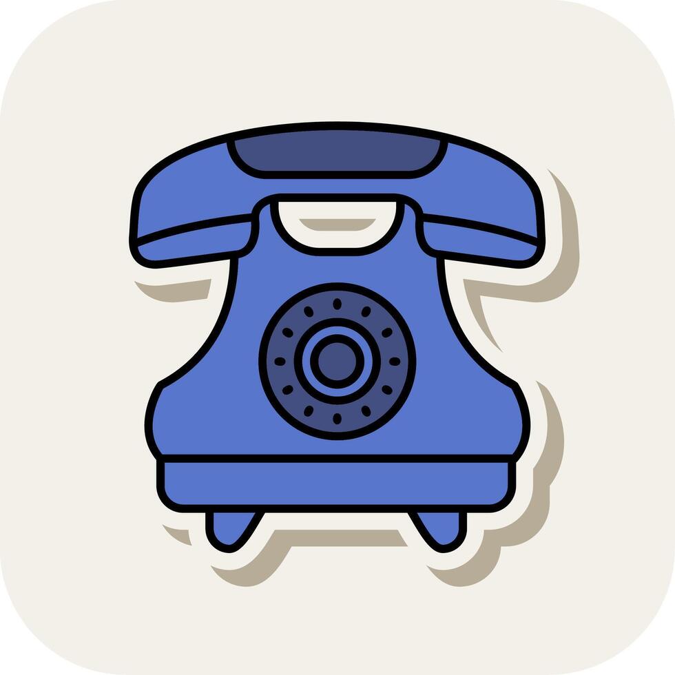 Telephone Line Filled White Shadow Icon vector