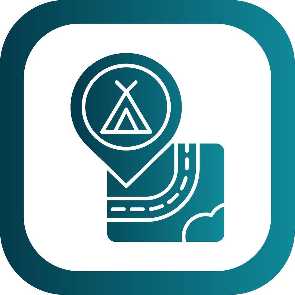 Caming Glyph Gradient Round Corner Icon vector