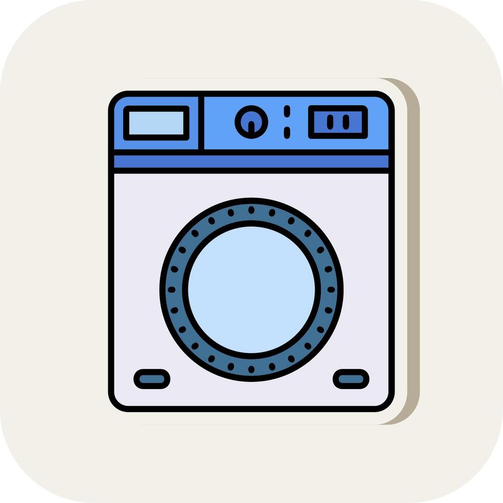 lavandería línea lleno blanco sombra icono vector