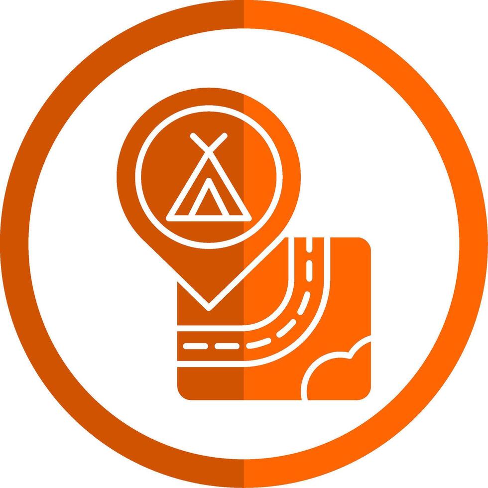 Caming Glyph Orange Circle Icon vector