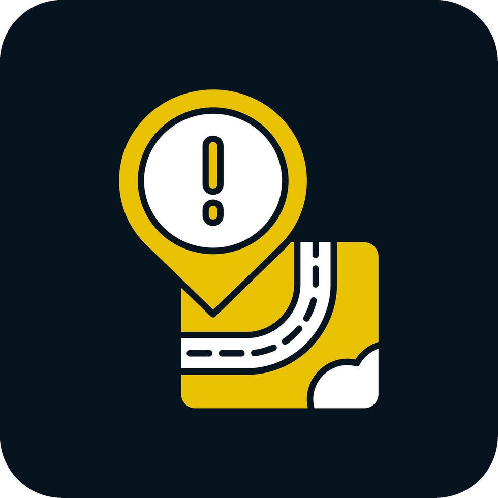 Warning Glyph Two Color Icon vector