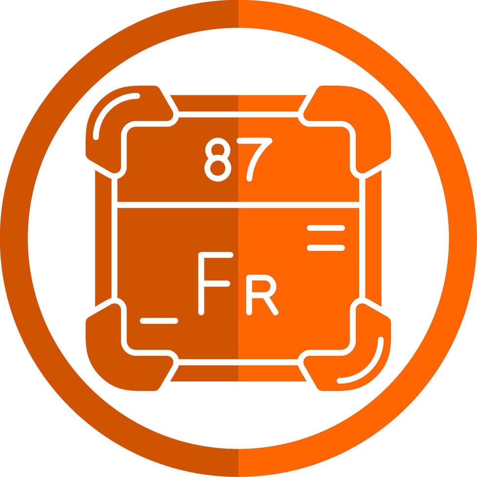 Francium Glyph Orange Circle Icon vector