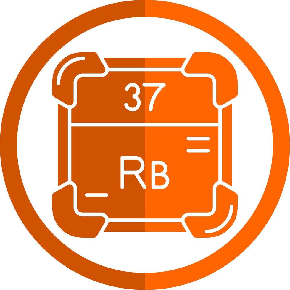 Rubidium Glyph Orange Circle Icon vector