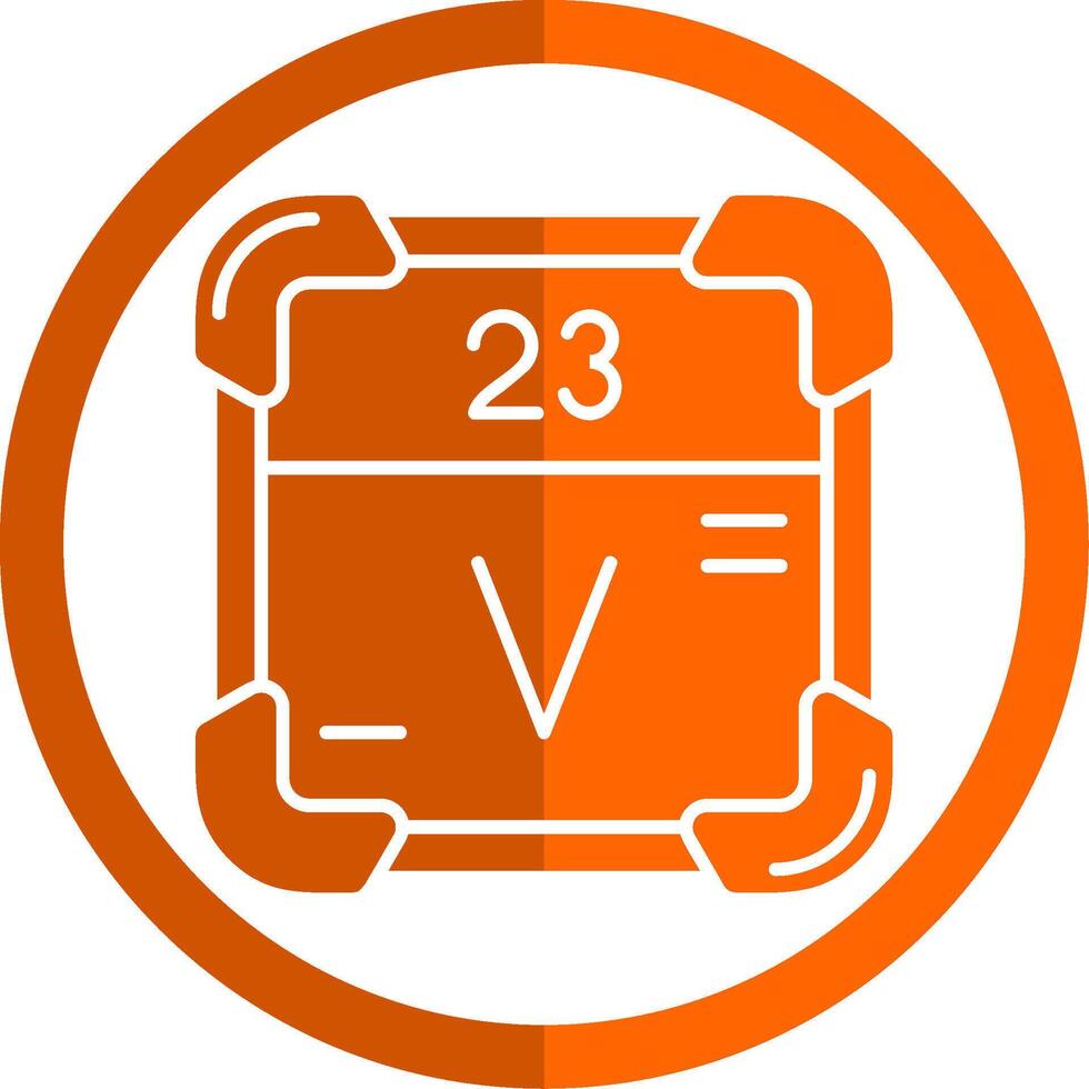 Vanadium Glyph Orange Circle Icon vector