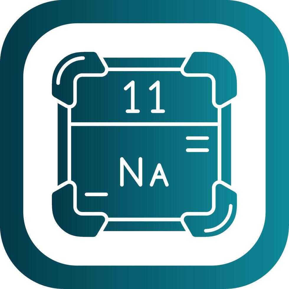 Sodium Glyph Gradient Round Corner Icon vector