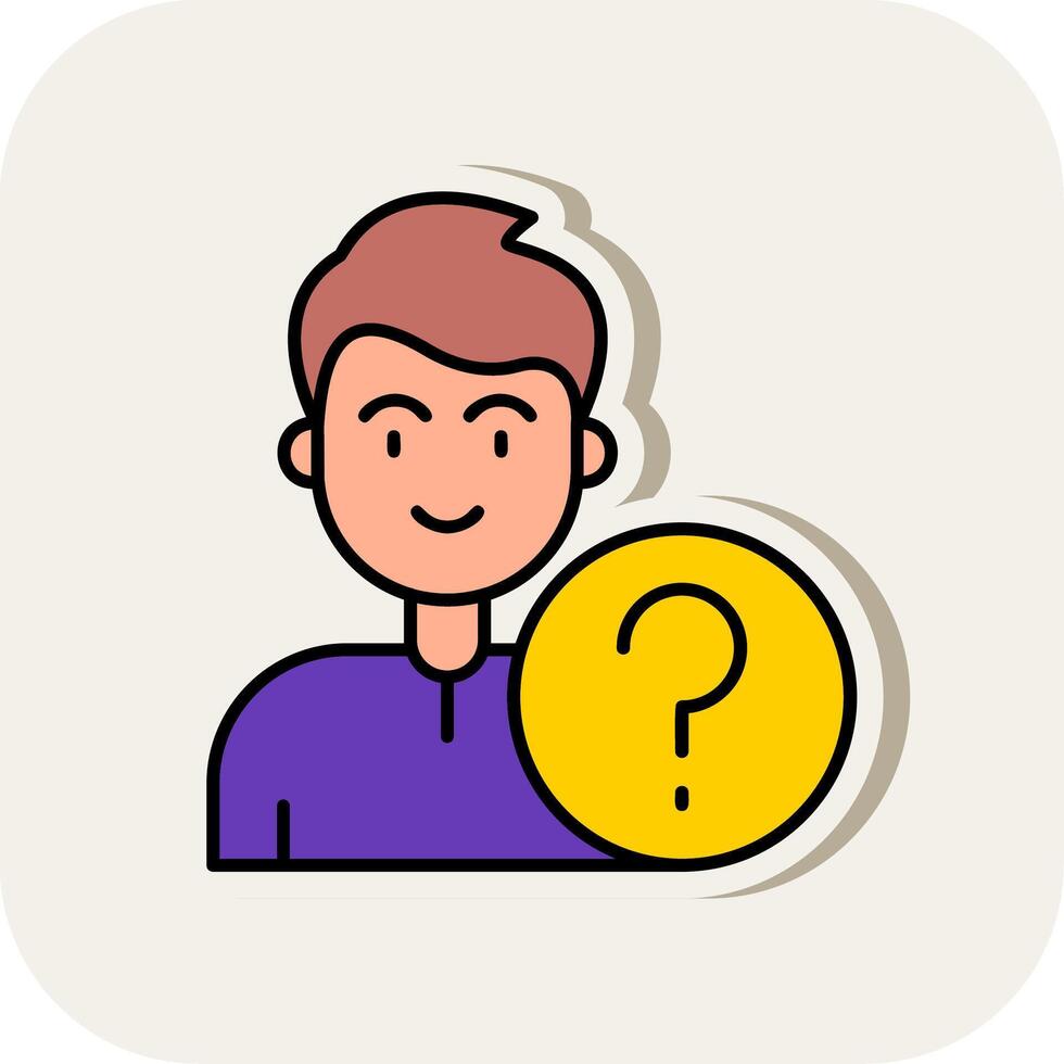 Question Line Filled White Shadow Icon vector