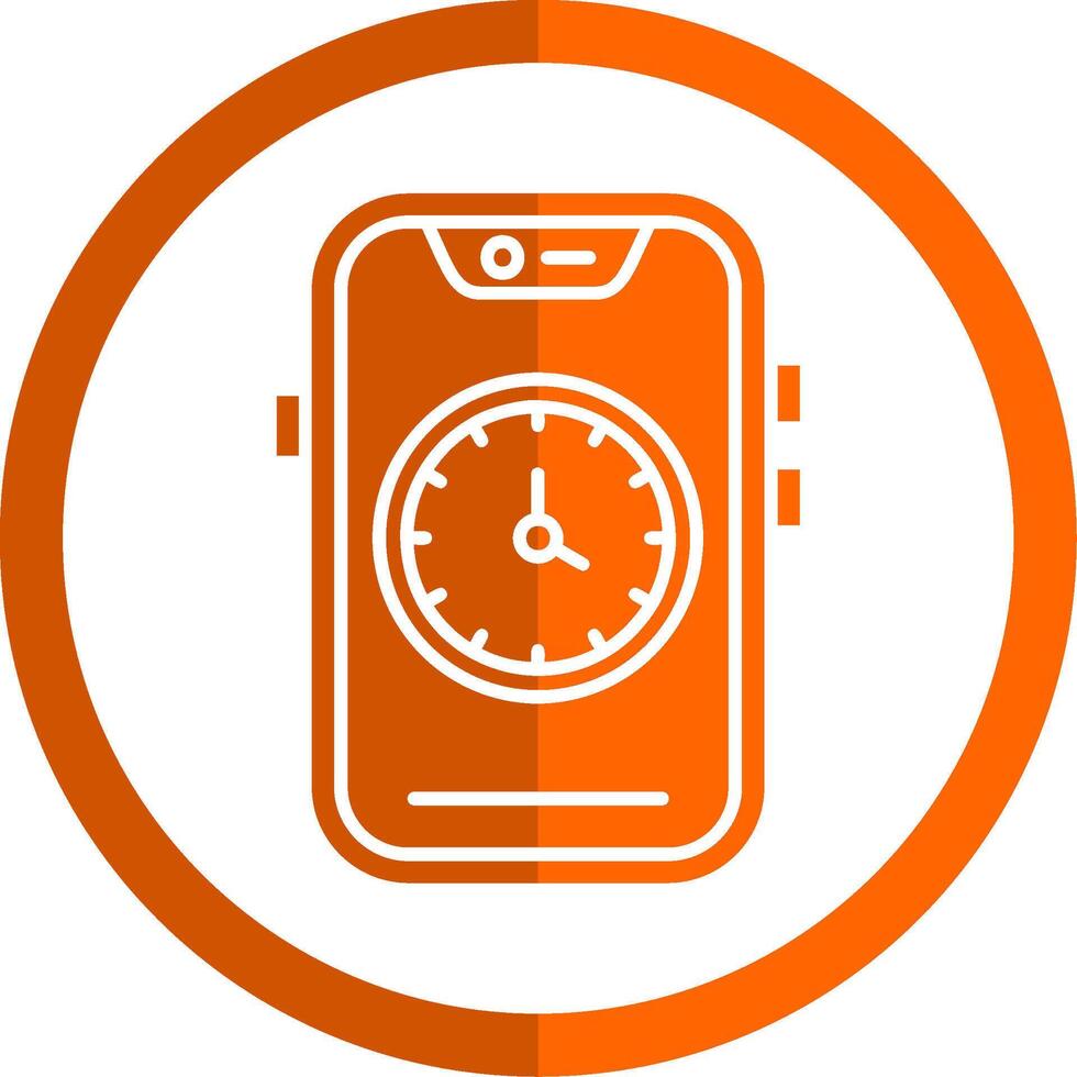 Time Glyph Orange Circle Icon vector