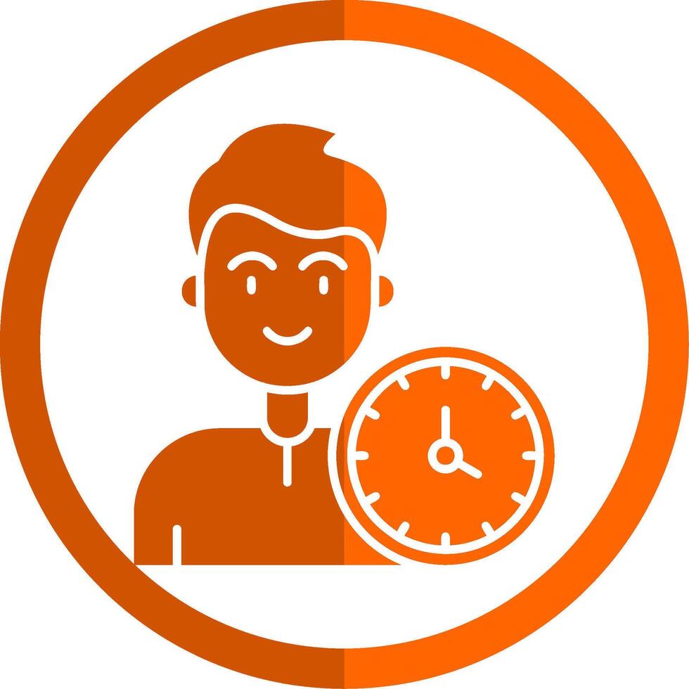 Time Glyph Orange Circle Icon vector