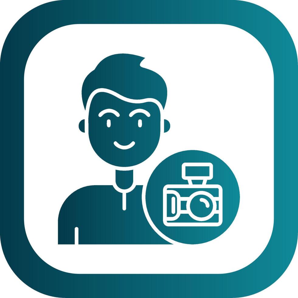 Camera Glyph Gradient Round Corner Icon vector