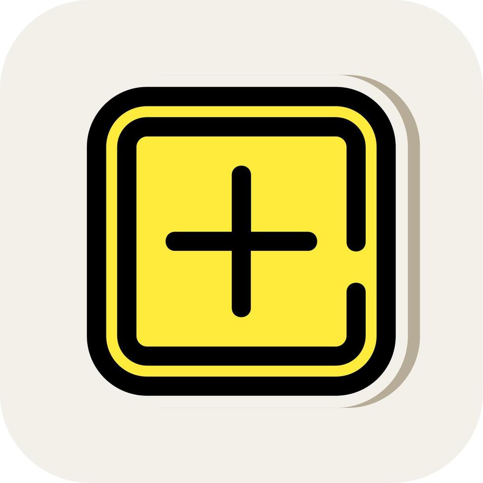 Add Line Filled White Shadow Icon vector