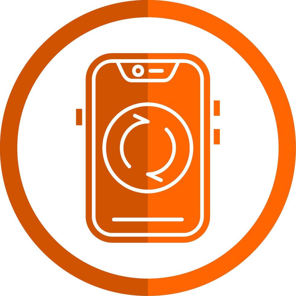 reciclar glifo naranja circulo icono vector