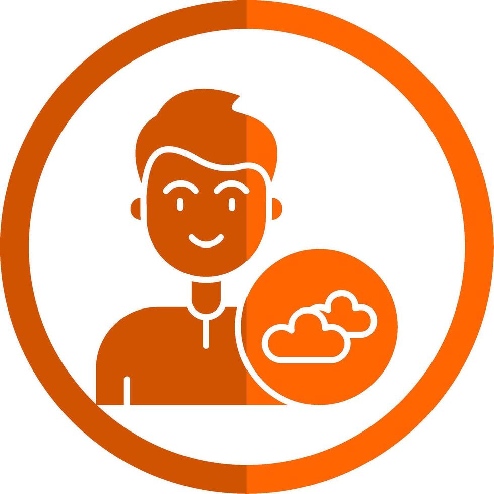 Cloud Glyph Orange Circle Icon vector
