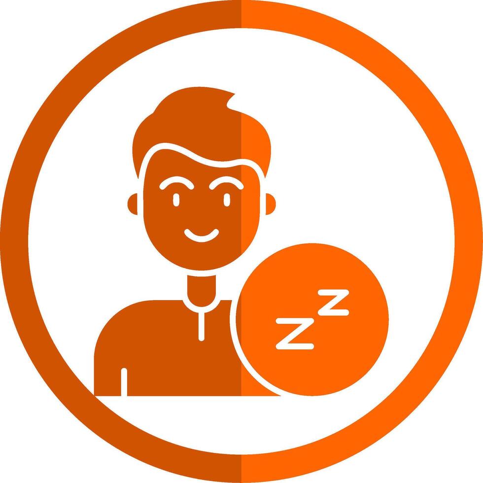 Sleep Glyph Orange Circle Icon vector