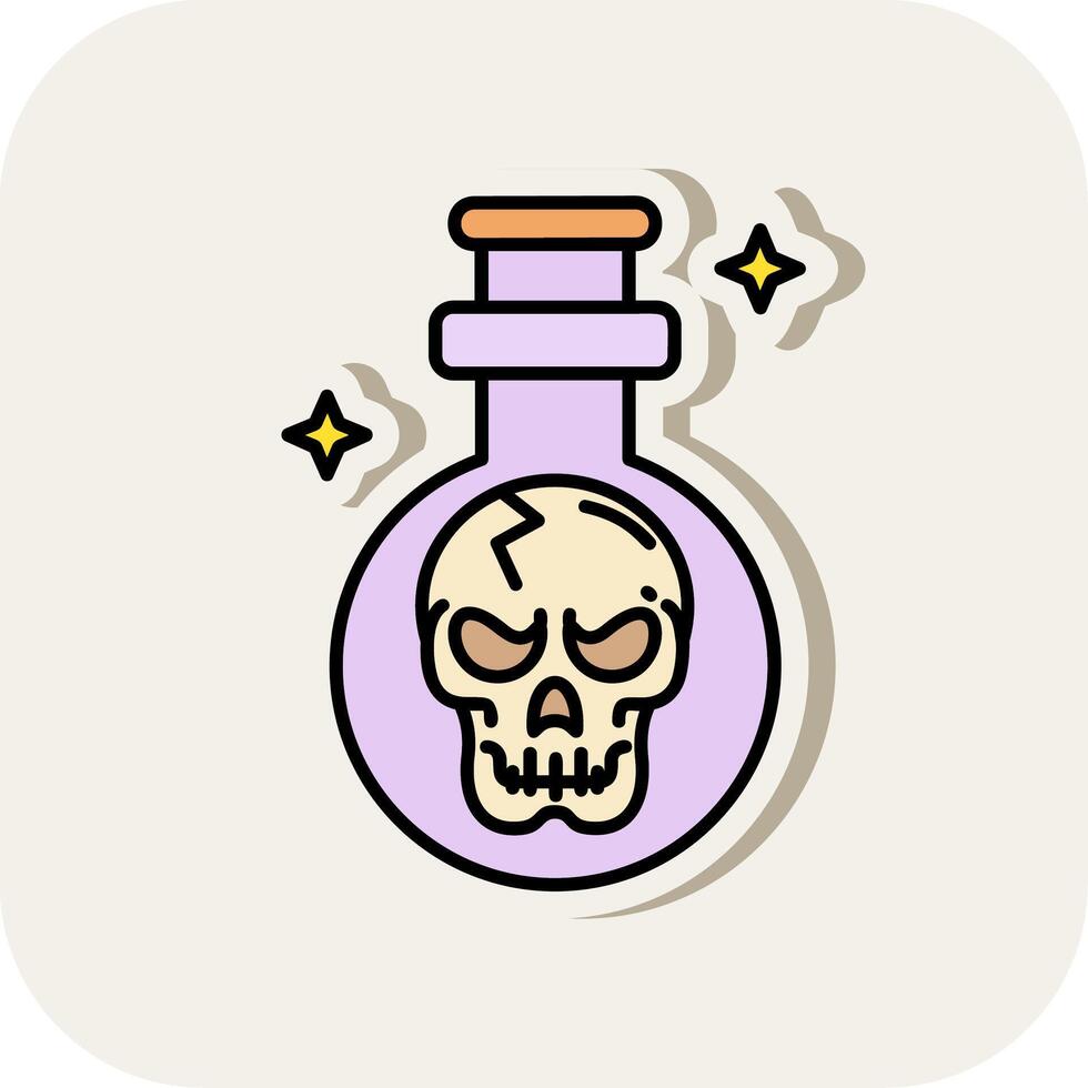 Potion Line Filled White Shadow Icon vector