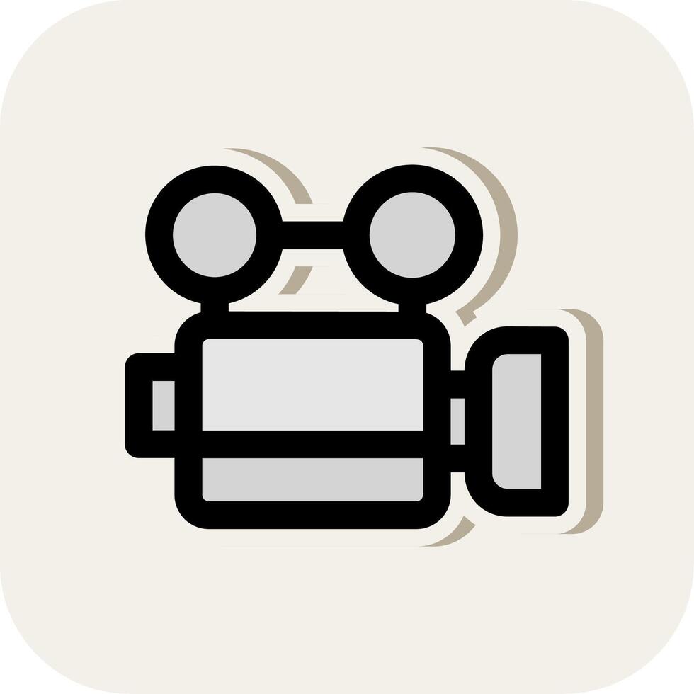 Video Line Filled White Shadow Icon vector