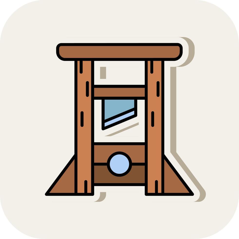 Guilotine Line Filled White Shadow Icon vector