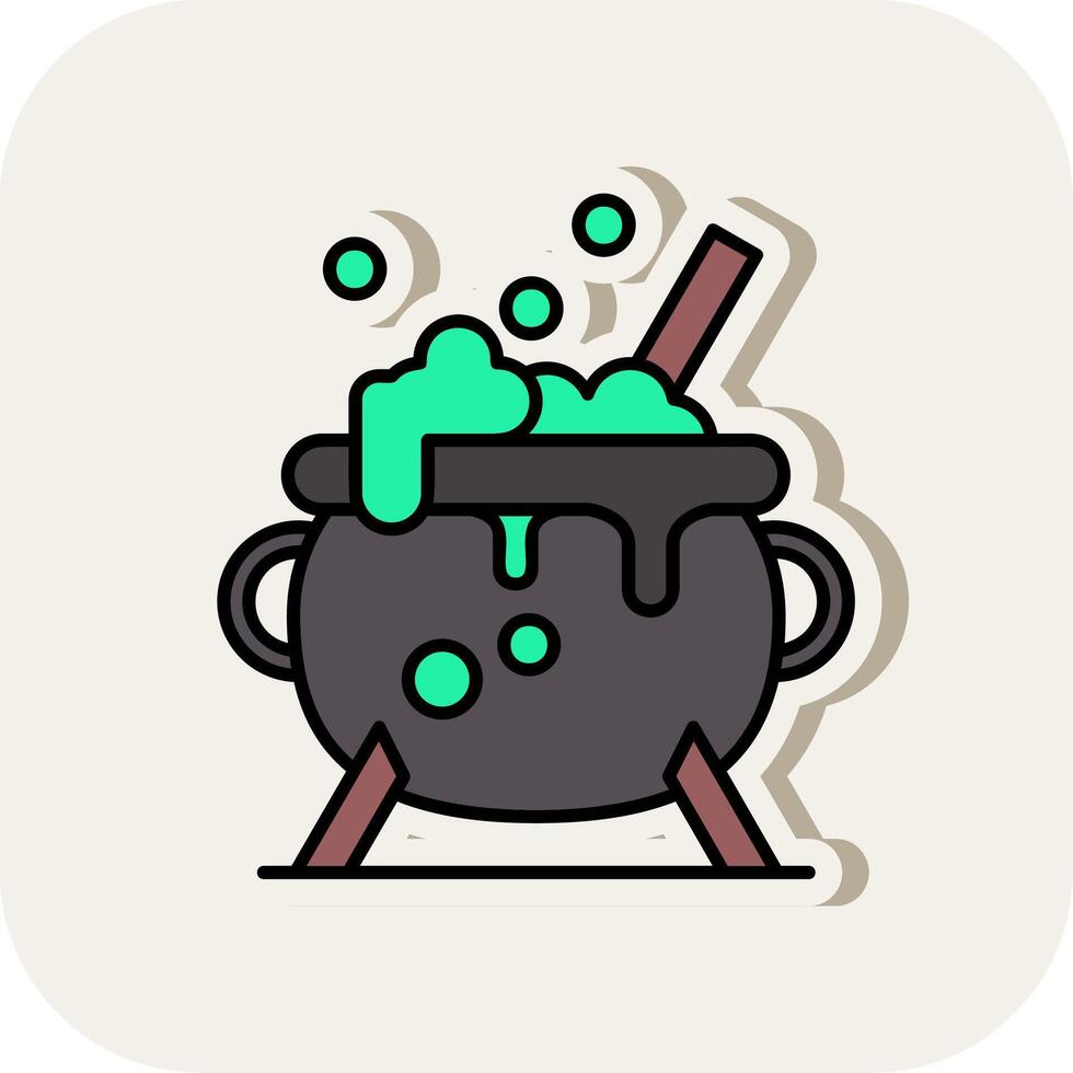 Cauldron Line Filled White Shadow Icon vector