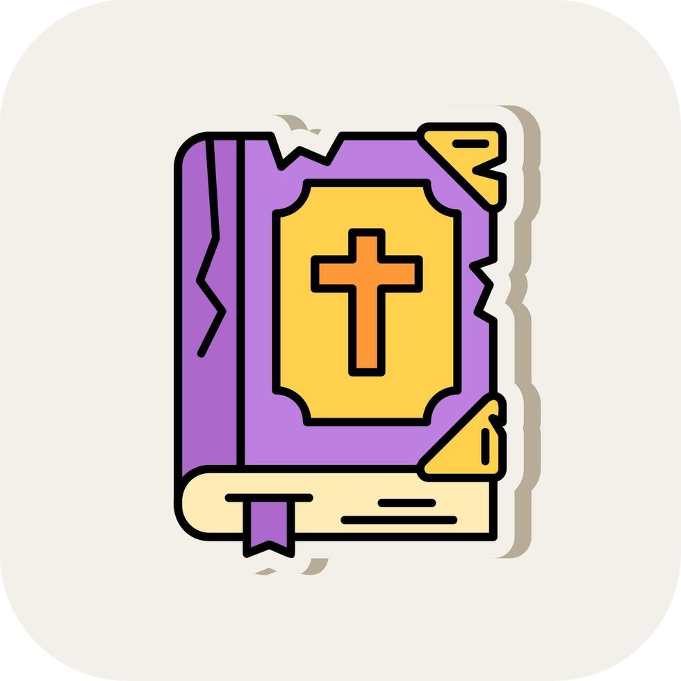 Bible Line Filled White Shadow Icon vector
