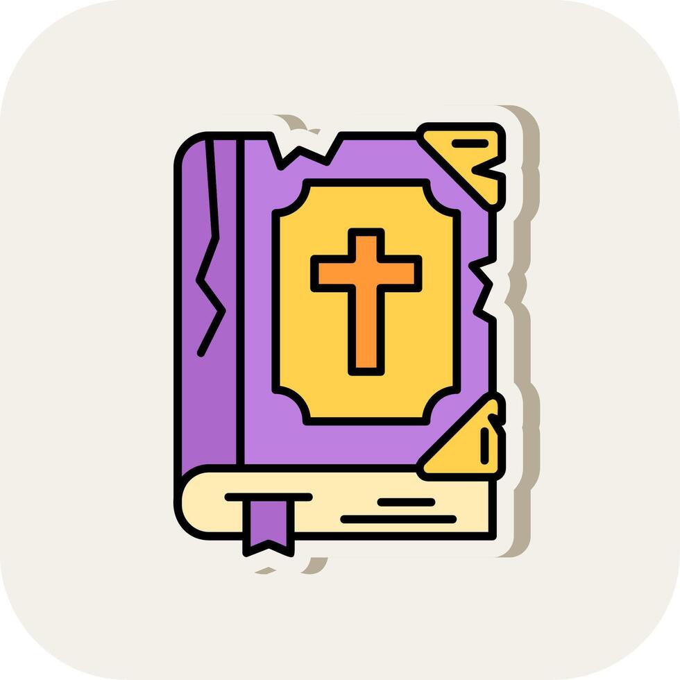 Biblia línea lleno blanco sombra icono vector