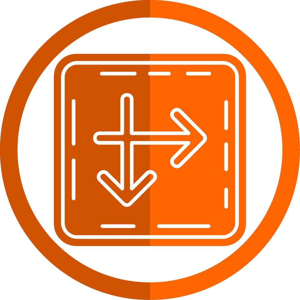 Intersect Glyph Orange Circle Icon vector