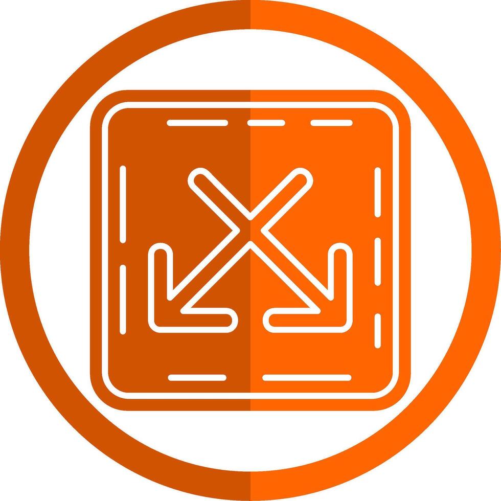 Intersect Glyph Orange Circle Icon vector