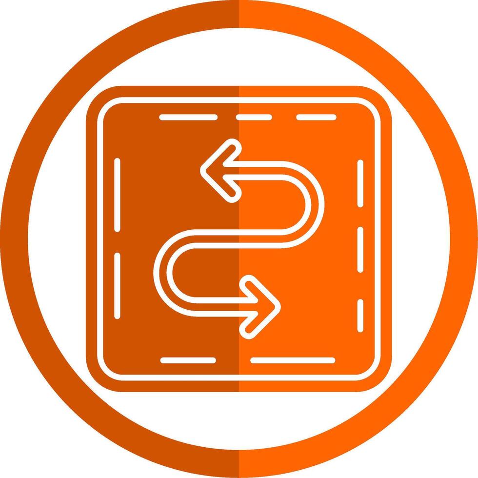 Zigzag Glyph Orange Circle Icon vector