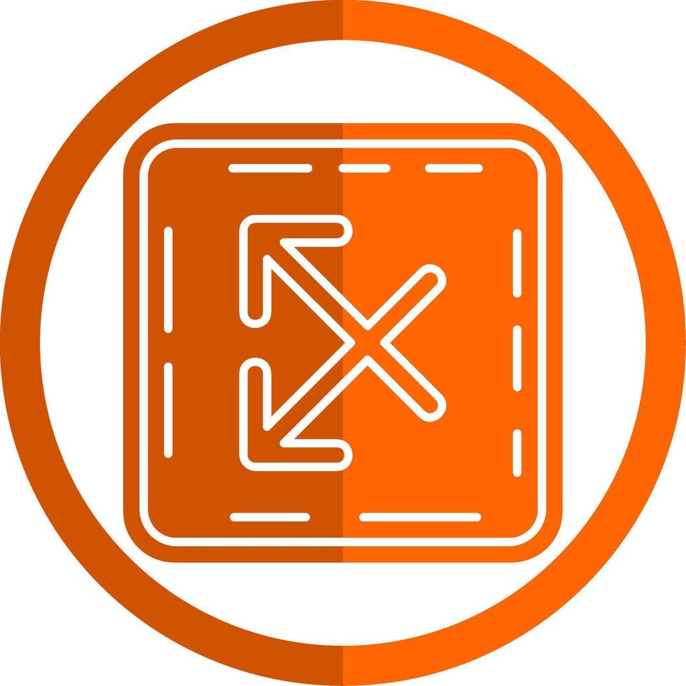 Intersect Glyph Orange Circle Icon vector