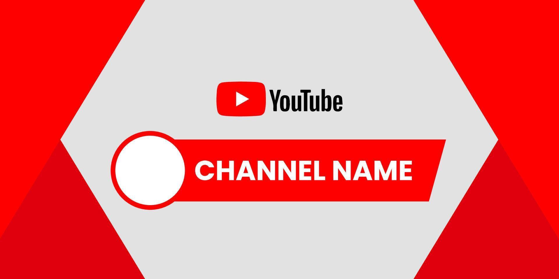 Youtube Channel Cover Wireframe. Youtube Banner For Design Your Channel. Youtube Channel Name Lower Third vector