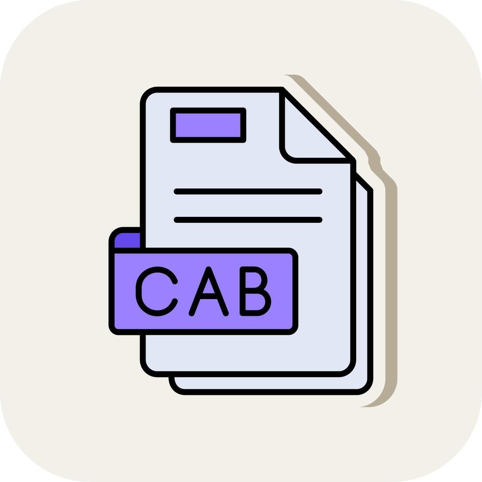 Cab Line Filled White Shadow Icon vector