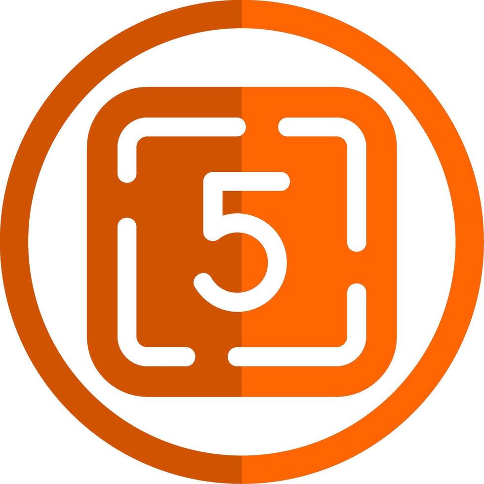 Five Glyph Orange Circle Icon vector