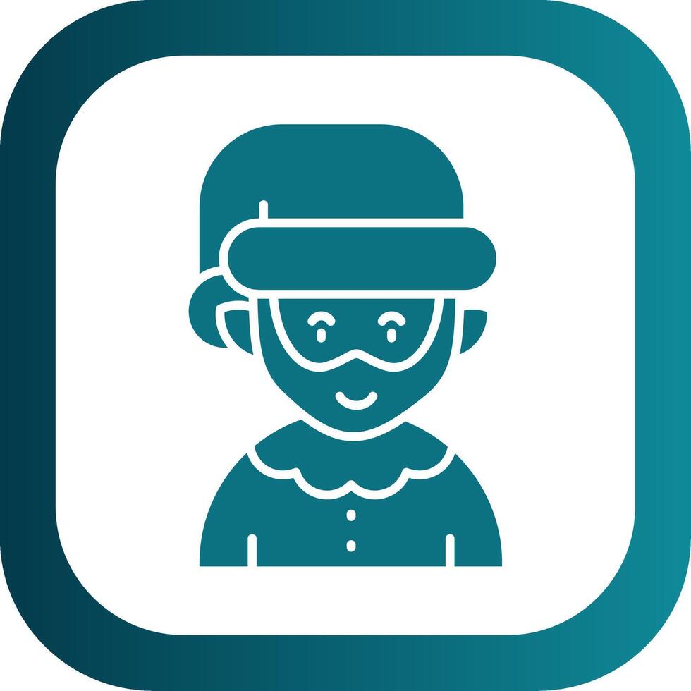 Elfie Glyph Gradient Round Corner Icon vector