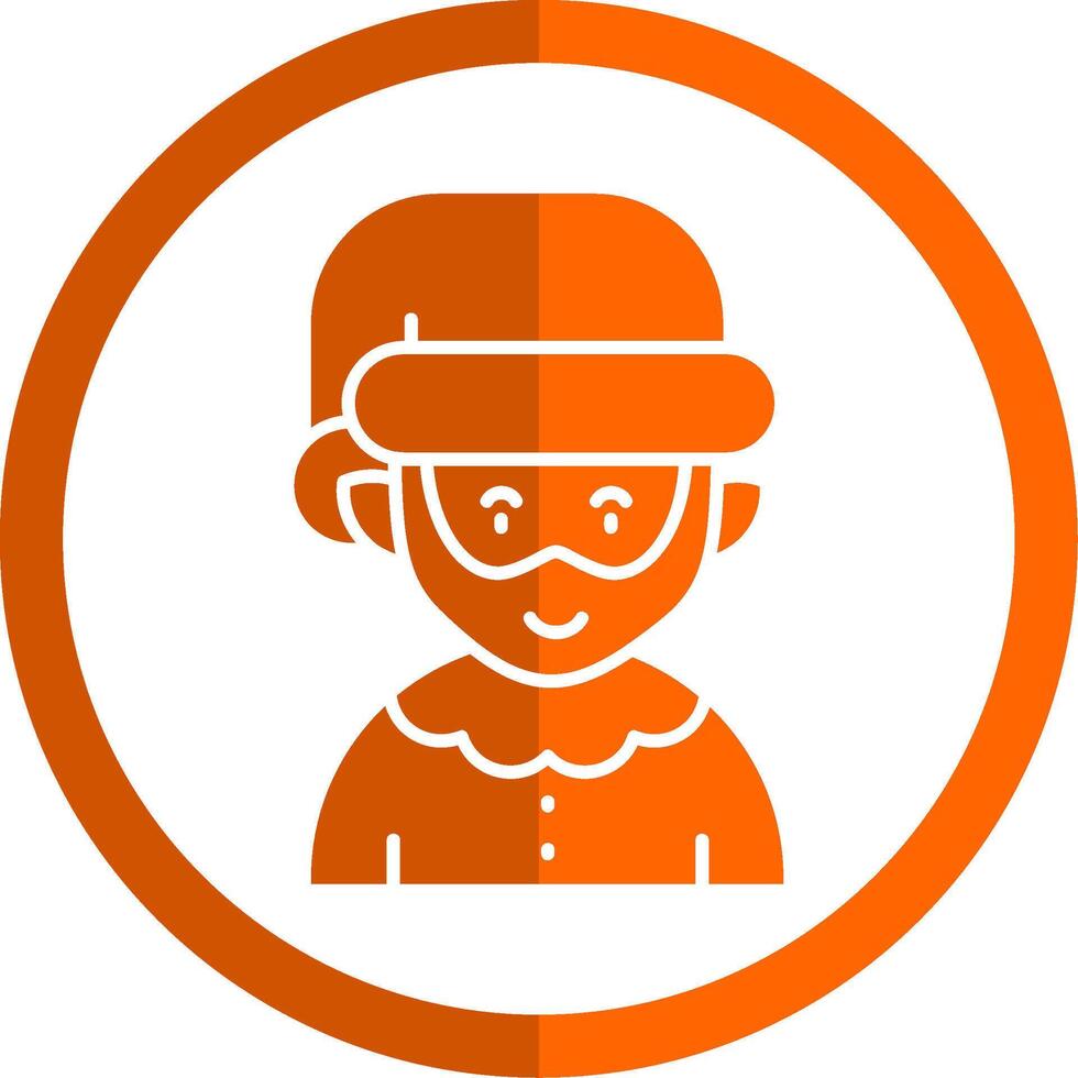 Elfie Glyph Orange Circle Icon vector