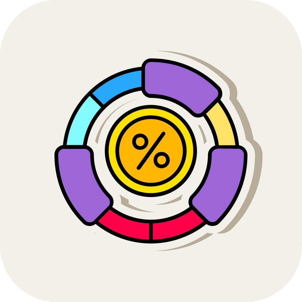Ratio Line Filled White Shadow Icon vector