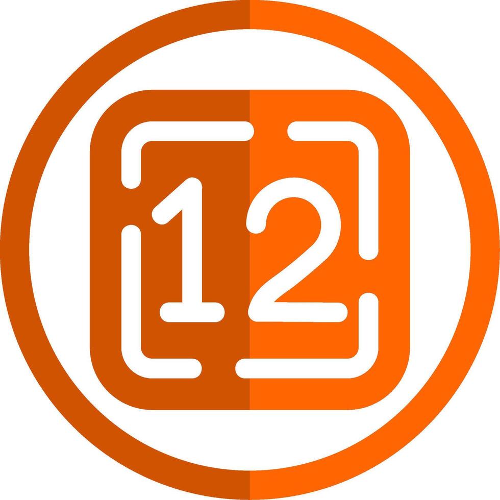 Twelve Glyph Orange Circle Icon vector