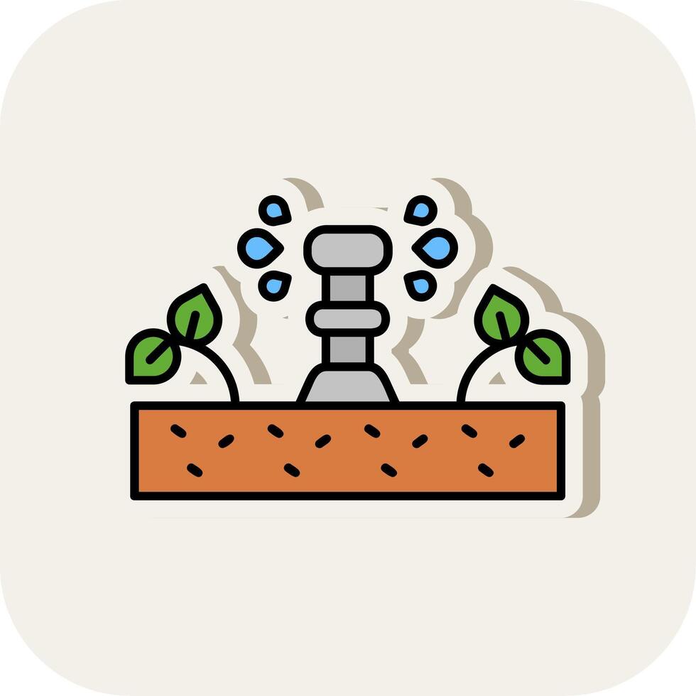 Irrigation Line Filled White Shadow Icon vector