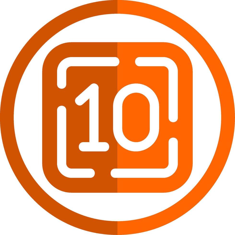 Ten Glyph Orange Circle Icon vector