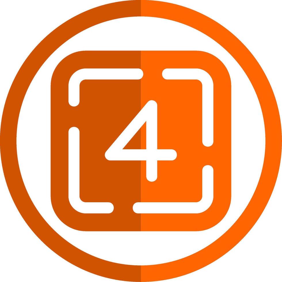 Four Glyph Orange Circle Icon vector