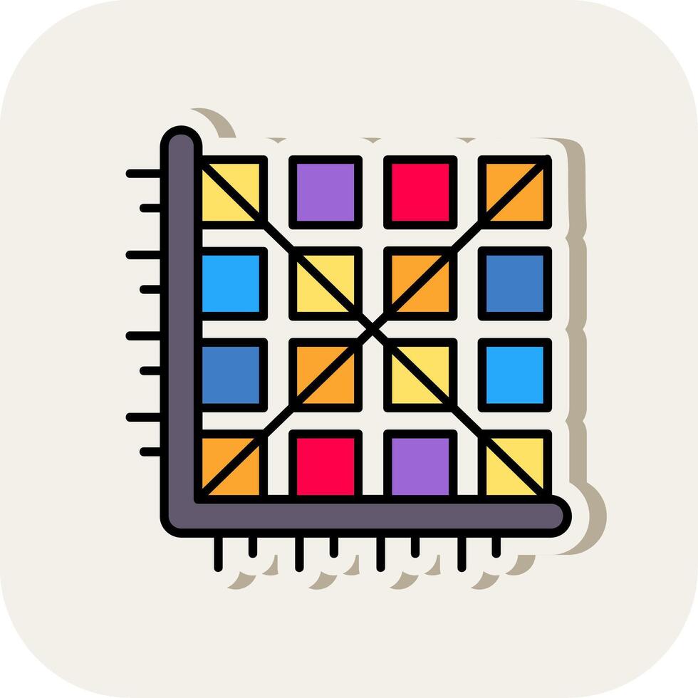 Matrix Line Filled White Shadow Icon vector