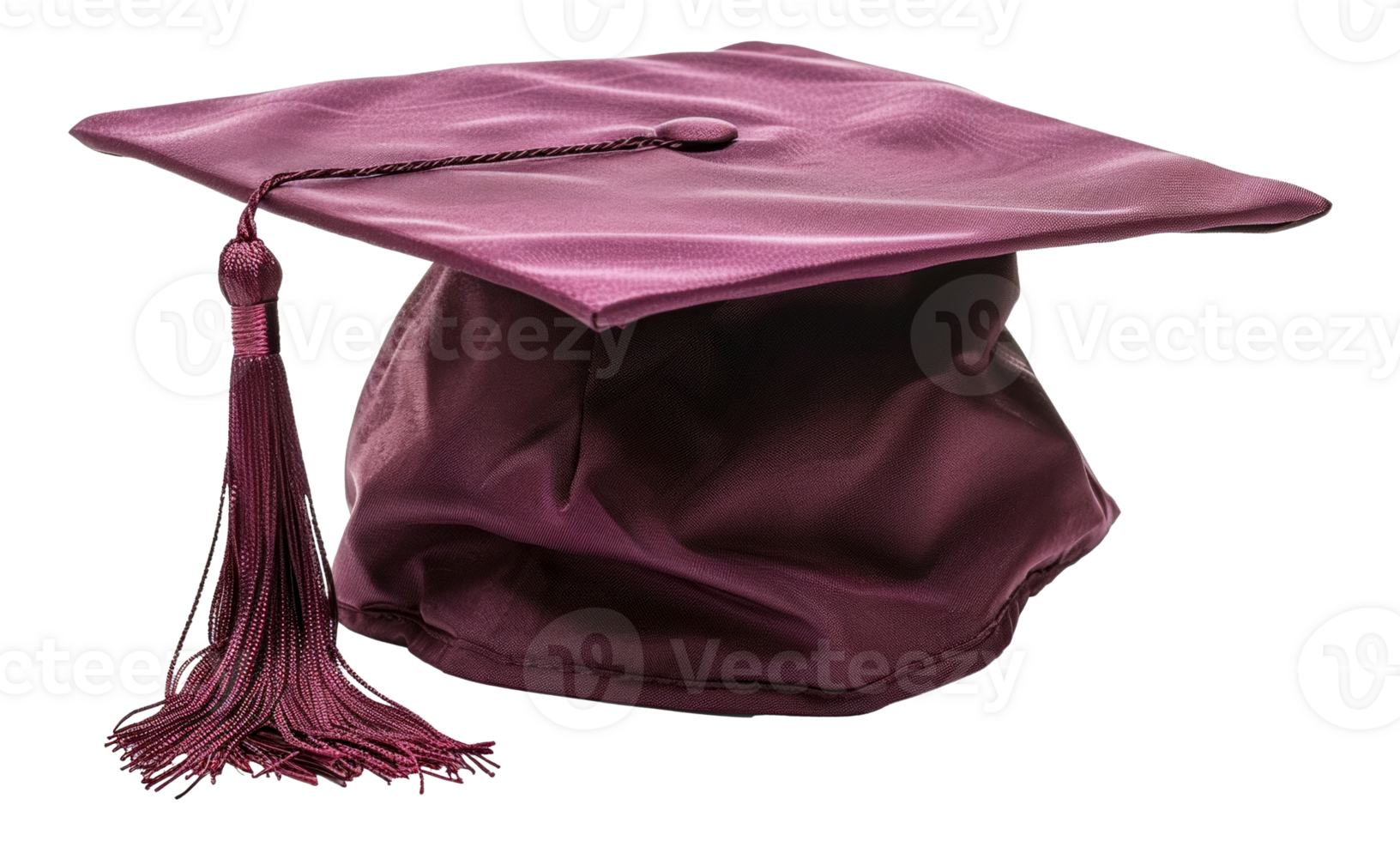 AI generated Red graduation cap with gold tassel on transparent background - stock png. png