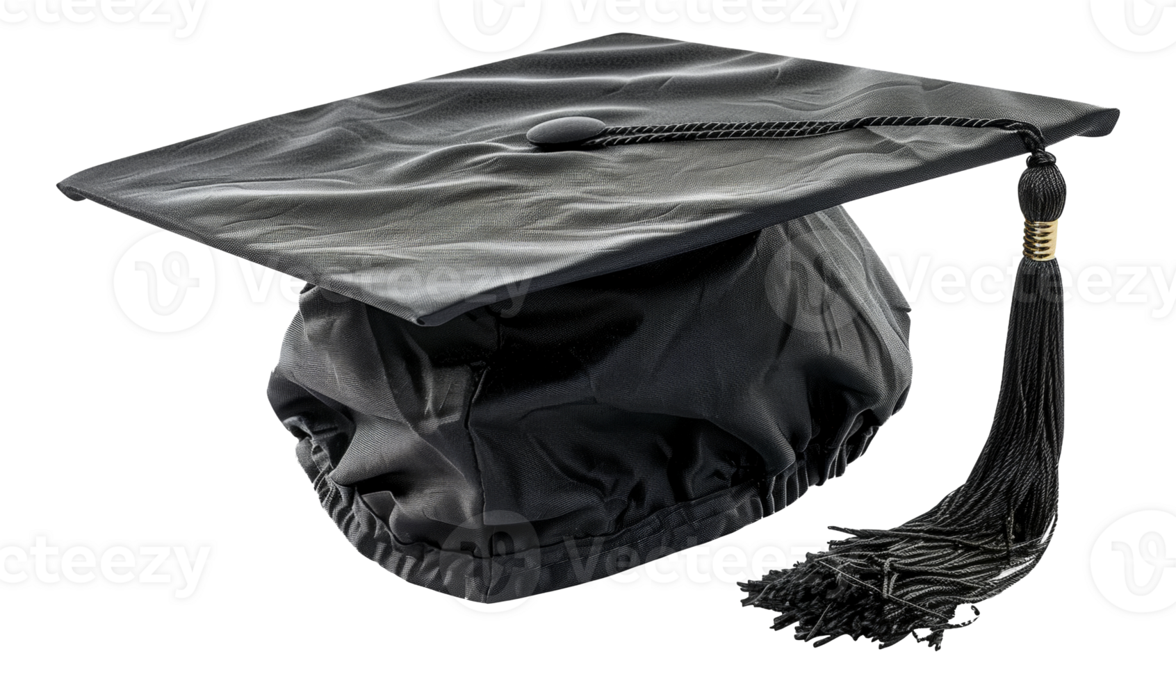 AI generated Leather graduation cap with tassel on transparent background - stock png. png