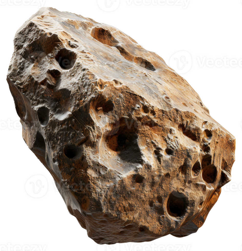 AI generated Natural honeycomb rock structure with intricate holes on transparent background - stock png. png
