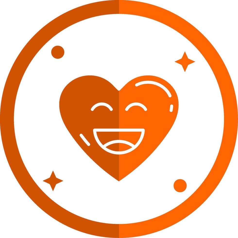 Happy Glyph Orange Circle Icon vector