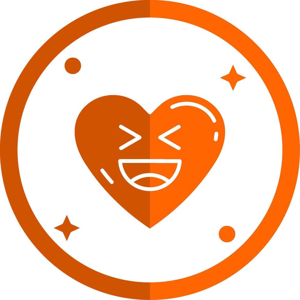 Laugh Glyph Orange Circle Icon vector