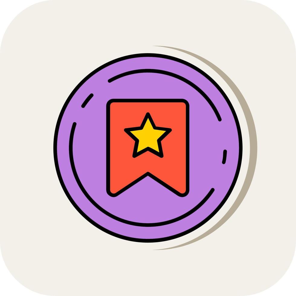 Bookmark Line Filled White Shadow Icon vector