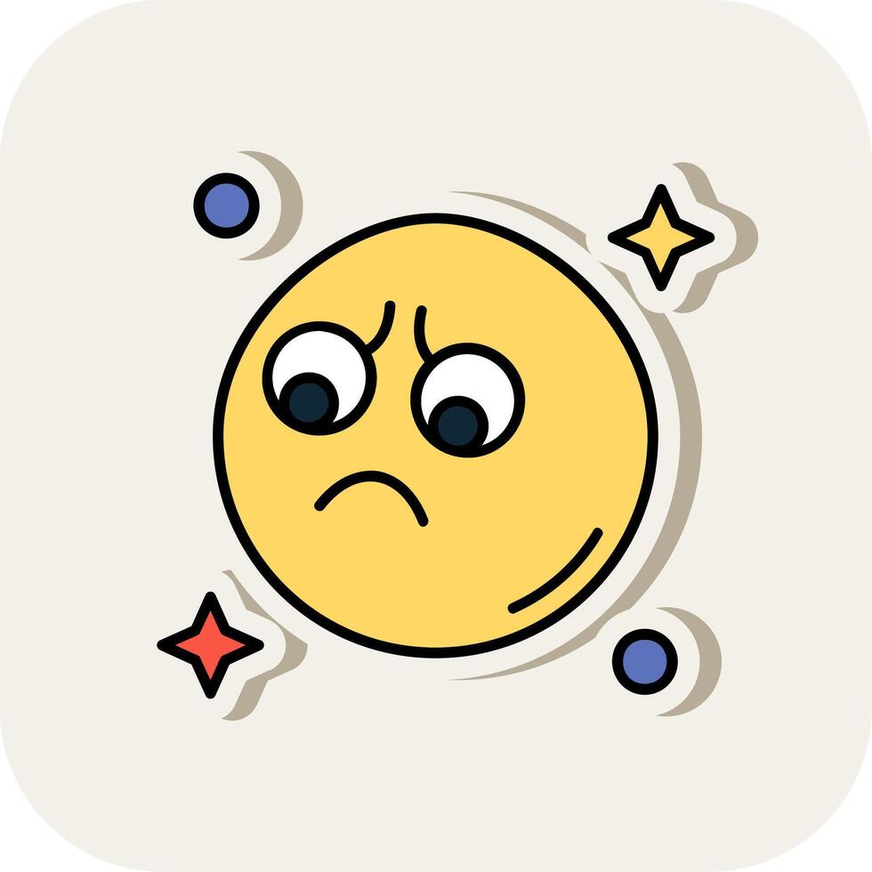 Sad Line Filled White Shadow Icon vector