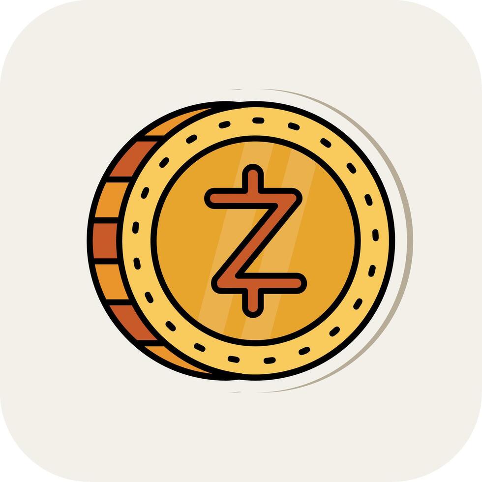 Zcash Line Filled White Shadow Icon vector