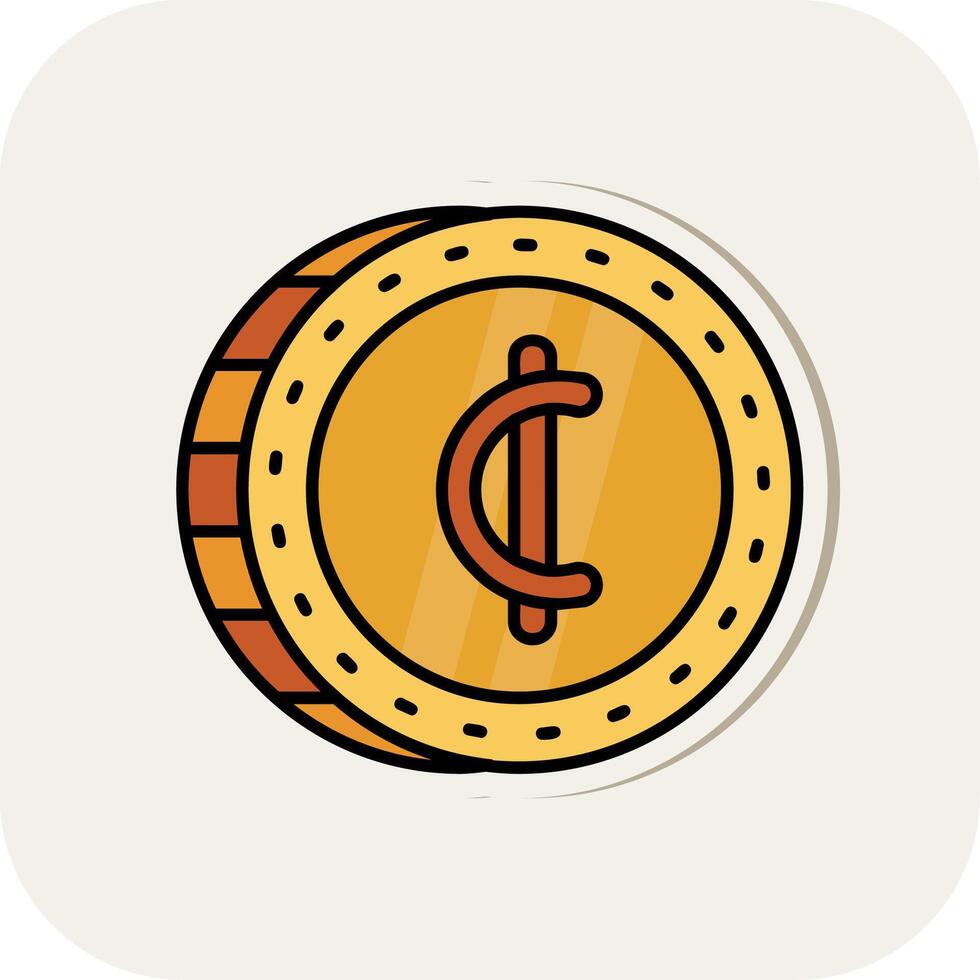 Cedis Line Filled White Shadow Icon vector