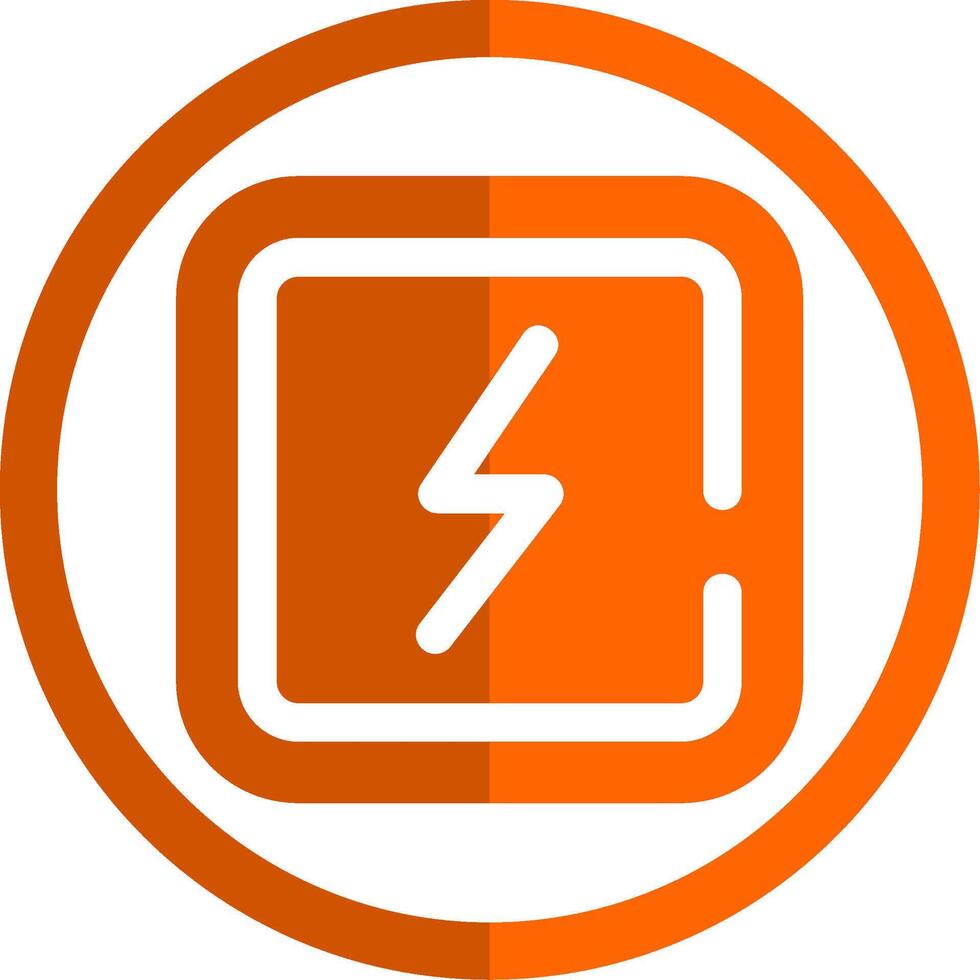 electricidad glifo naranja circulo icono vector